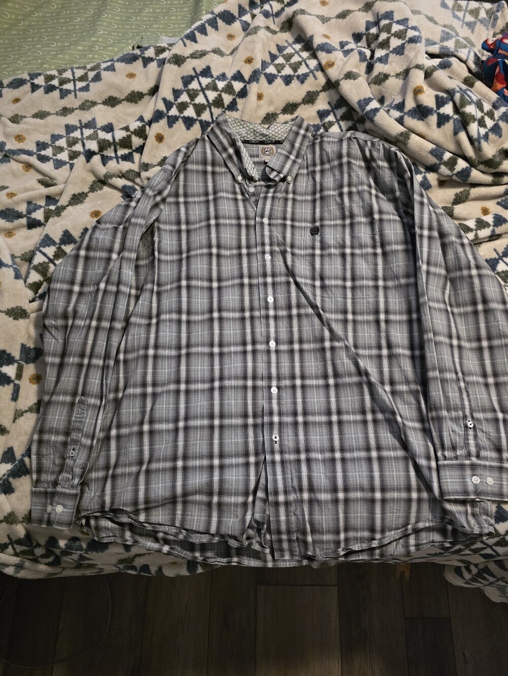 Cinch Gray Plaid Button-Down Shirt - Men's Casual Long Sleeve